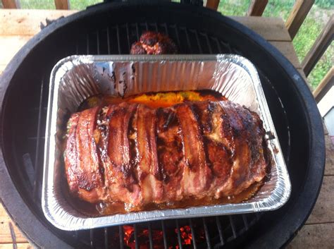 gluten free stuffed smoked bacon wrapped meatloaf — big green egg egghead forum the