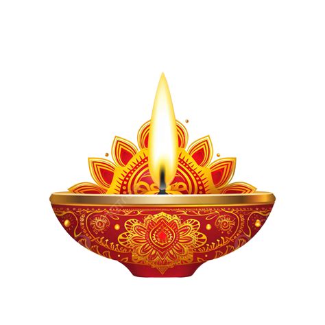 Happy Diwali Indian Festival Greeting Card With Diwali Diya Deepavali