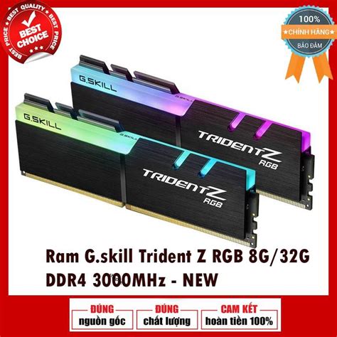 Ram Gskill 8GB DDR4 Bus 3000MHz Tản nhiệt LED RGB Tridentz RGB Shopee