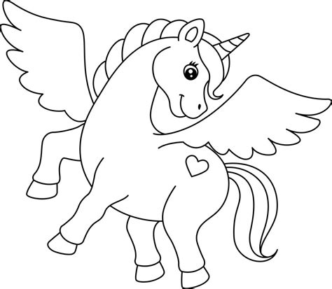 Unicornio Volador Para Colorear P Gina Aislada Para Ni Os