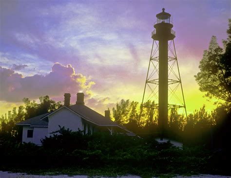 Sanibel Island Lighthouse at sunset; Sanibel Island, FL. | Island lighthouse, Sanibel island ...