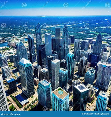 Aerial View of NC Skyline and Financial District in North Carolina a