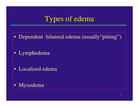 Types Of Pitting Edema