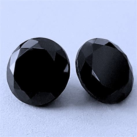 Perfect Cut MM Black Loose Cubic Zirconia CZ Stone Round Shape Synthetic Gems Cubic Zirconia