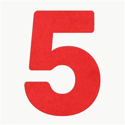 Red Number Five Design Element Free Image By Sasi In