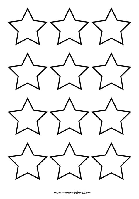 Different Size Star Stencil