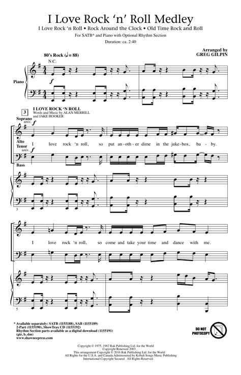 You have a good day! I Love Rock 'N Roll | Sheet Music Direct