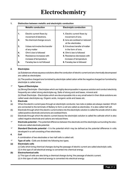 Electrochemistry Notes For Class 12 Iit Jee And Neet