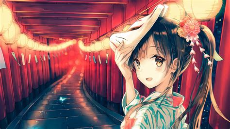 Digital Art Anime Girls Yukata Hd Wallpaper Rare Gallery