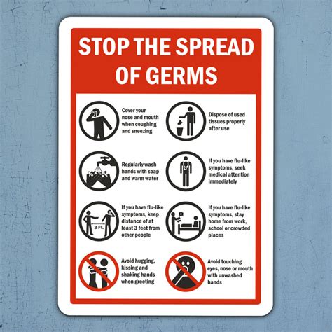 Stop The Spread Of Germs Sign D5819 By