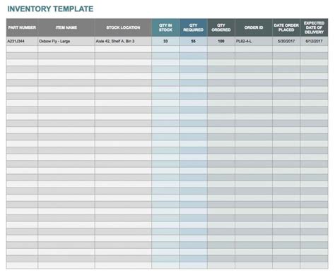 Pantry Inventory Sheet Excel Templates