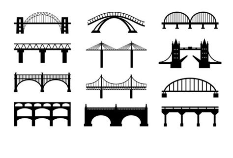 Vector Bridges Silhouettes Icons Icons ~ Creative Market