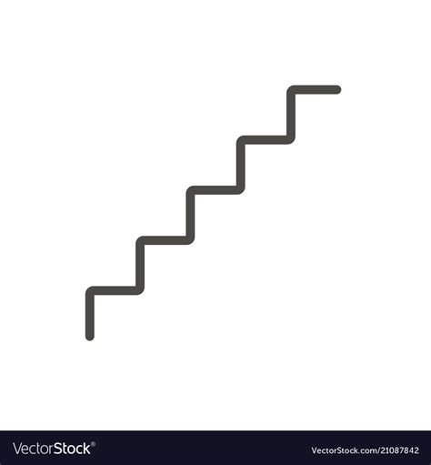 Stairs Icon Line Upstairs Symbol Royalty Free Vector Image