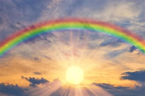 Rainbow In The Beautiful Sky Stock Photo By ©prazisss 161825494