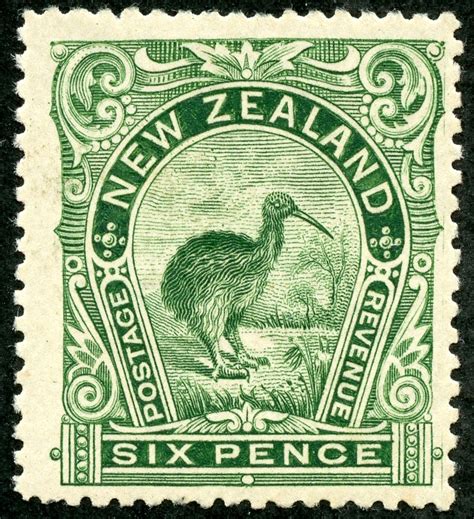 1898 New Zealand Postage Stamp Design Vintage Postage Stamps Rare