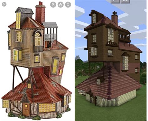 I also used this 3d online model for help in some parts too. The burrow Weasley Minecraft | Hogwarts minecraft ...