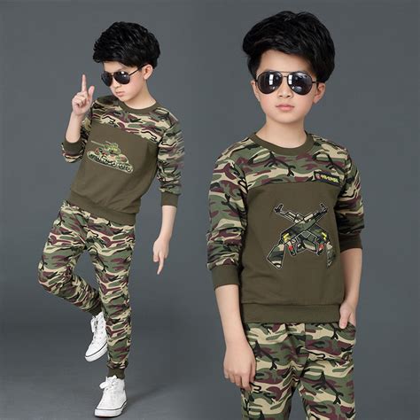 2018 New Spring Autumn Camouflage Suit Boys Clothing Sets Active 2