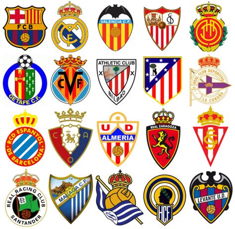 La Liga En Números Escudos De Los Equipos De Primera División 20102011