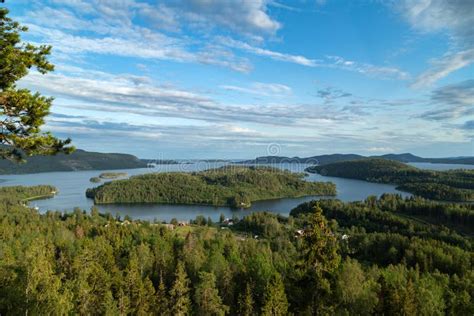 View Over The Beautiful Swedish Landscape The High Coast Stock Photo