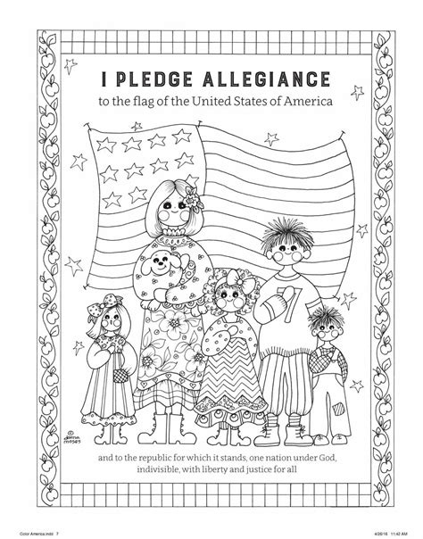 Pledge Of Allegiance Coloring Sheet