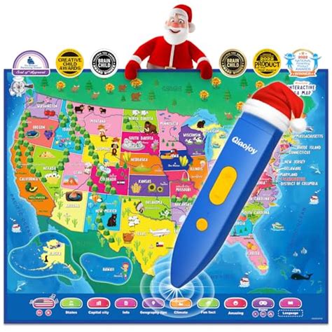 Qiaojoy V2 Interactive Kids Map Bilingual United States Map For Kids