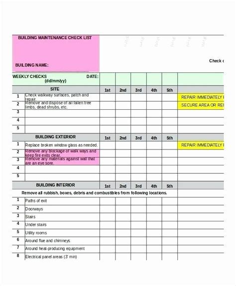 Use custom number formatting in excel to improve spreadsheets. Building Maintenance Schedule Excel Template Best Of ...