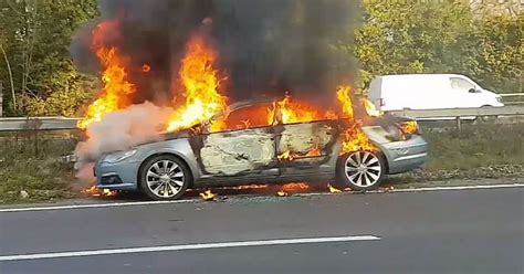 Guildford A3 Car Fire Shocking Footage Captures Moment Car Is Engulfed