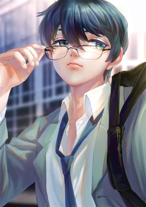 Wallpaper Handsome Anime Boy Zhiyu Moke Vocaloid Glasses School Uniform Wallpapermaiden