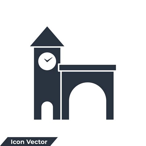 Railway Station Building Icon Logo Vector Illustration Railway Station