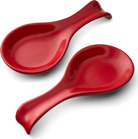 Spoon Rests Ceramic Make By Kook Set Of 2 Red Kitchen