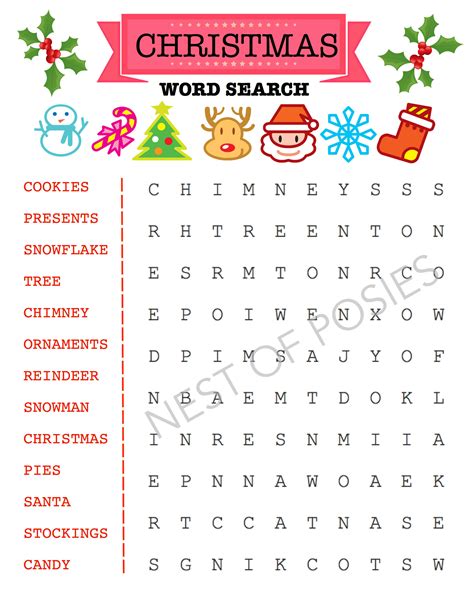 Christmas Word Puzzle Printables For Kids Nest Of Posies