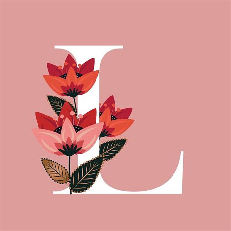 Venice Floral Monogram L By Werlangpaper Redbubble Floral Monogram Alphabet Wallpaper