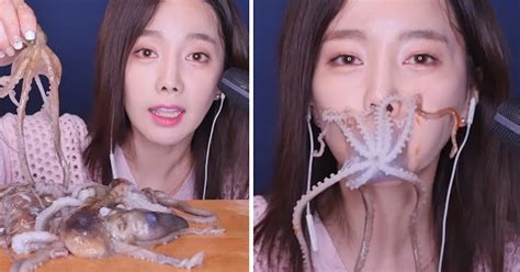 This Korean Youtuber Challenged Herself To Eat A Whole Live Octopus