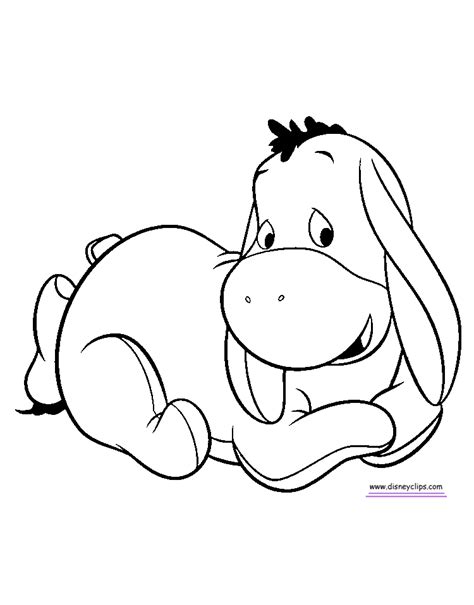 Pooh and eeyore share a hug! Baby Pooh Printable Coloring Pages page 2 | Disney Coloring Book