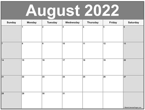 Leuchtturm2317 Calendar Inserts Printable August 2022 August Calendar