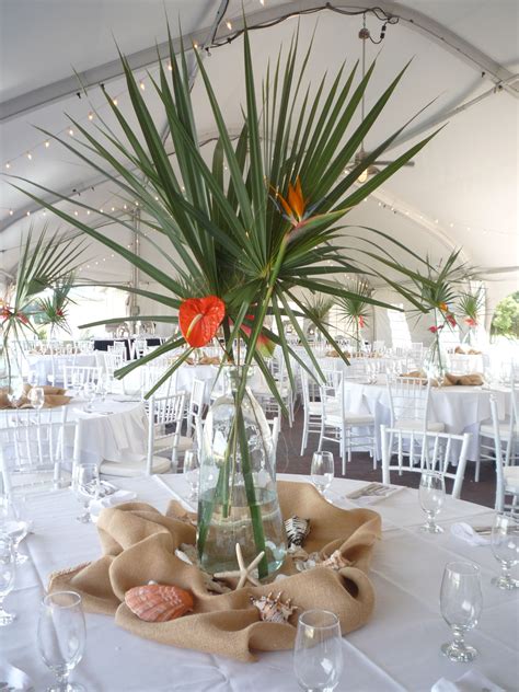 Pin By Cathy On Centerpieces Tropical Wedding Centerpieces Tropical