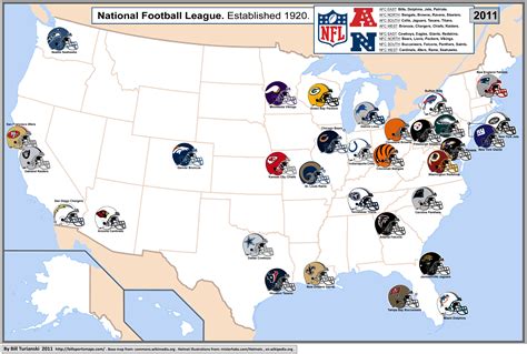 Nfl Teams Map Interactive Map Showing The Stadium Locations For All