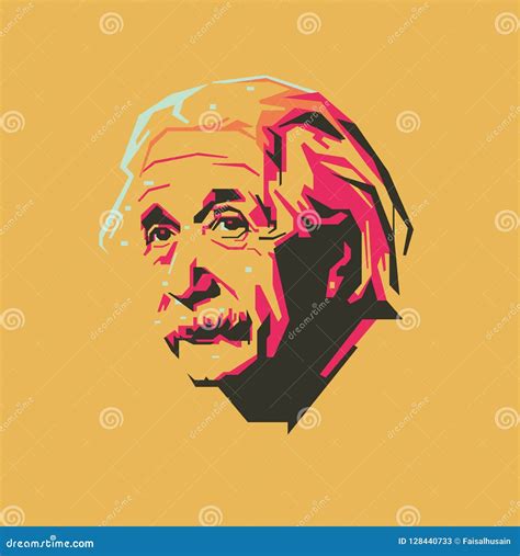 Albert Einstein Vector Illustration Portrait Editorial Stock Photo