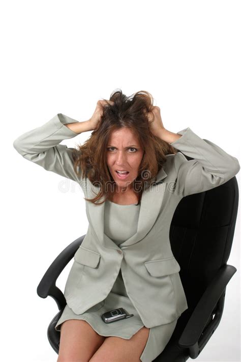 Frustrated Business Woman Pulling Her Hair Out 1 Stock Photo Image Of