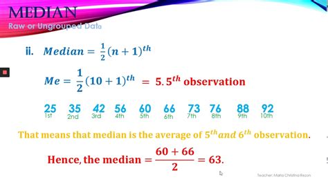 Measures Of Central Tendency Mean Median Mode For Ungrouped Data