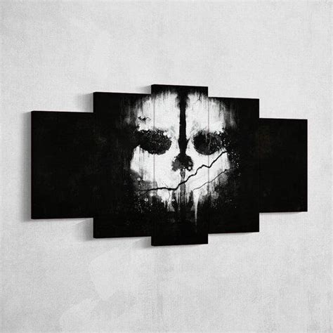 Call Of Duty Ghosts Skull 06 Gaming 5 Panel Canvas Art Wall Decor