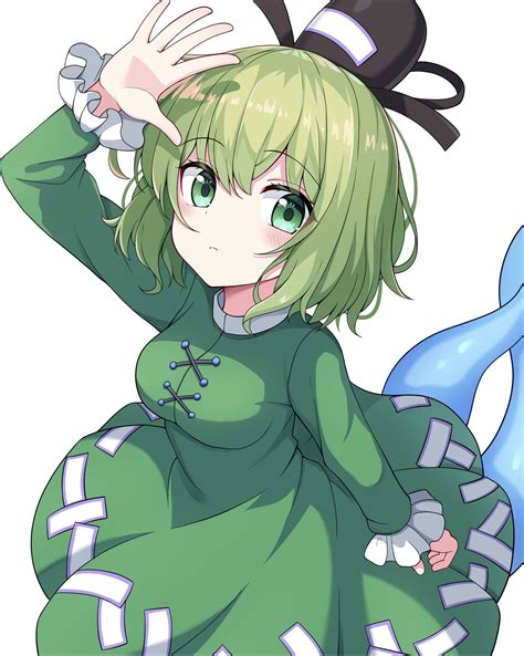 Soga No Tojiko Touhou Anime Anime Girls Short Hair Green Hair Artwork