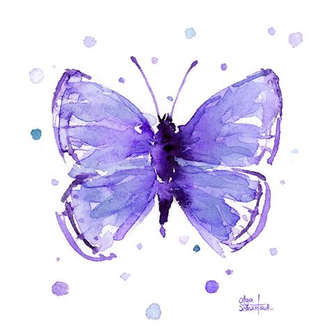 Purple Abstract Butterfly Painting By Olga Shvartsur Fine Art America