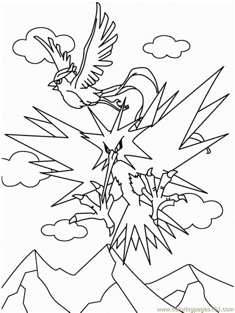 Moltres Coloring Pages Coloring Home