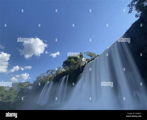 Longtime Exposure Waterfall Iguazu Stock Photo Alamy