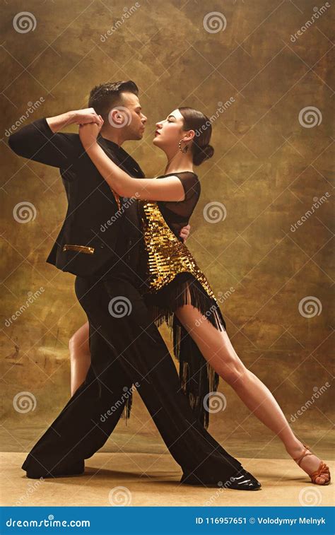 dance ballroom couple in colorful dress dance pose isolated on white background sensual