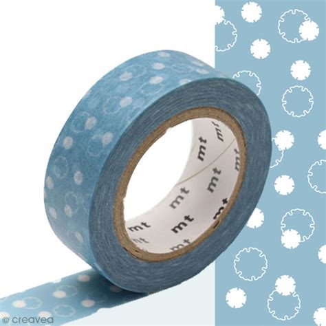 masking tape fleur de coton bleu 1 5 cm x 10 m masking tape à motif creavea
