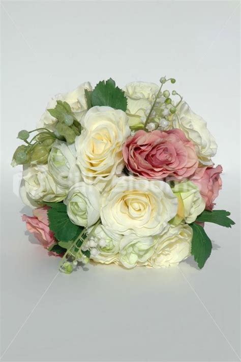 Mixed Ivory Pink Rose Bouquet Wedding Flowers Rose Bouquet