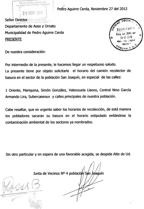 Junta De Vecinos Nº4 San Joaquín Cartas A La Municipalidad