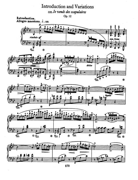 降b大调华丽变奏曲 Op12（chopin Op12 Variations Brillantes版本二） 曲谱网